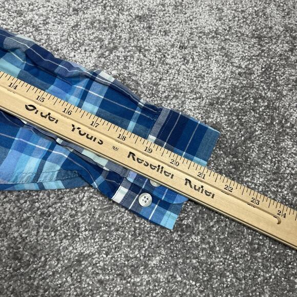 Brooks Brothers Dress Shirt Mens Small Plaid Button Down Spring Cotton Blue - Picture 11 of 11